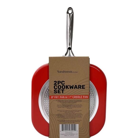 Sedona Forged Aluminum 8" Fry Pan and 11" Griddle Pan 2-PIECE Cookware S… - Picture 1 of 6